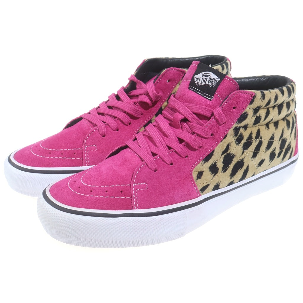 SUPREME(シュプリーム) 17SS ×VANS Sk8 Mid Velvet Leopard Magenta バンズ スケート ベルベット レオパード マゼンタ ミッドカットスニーカー ブラウン/ピンク US10/28cm VN0A347UOPL