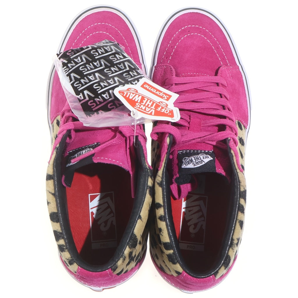 SUPREME(シュプリーム) 17SS ×VANS Sk8 Mid Velvet Leopard Magenta バンズ スケート ベルベット レオパード マゼンタ ミッドカットスニーカー ブラウン/ピンク US10/28cm VN0A347UOPL