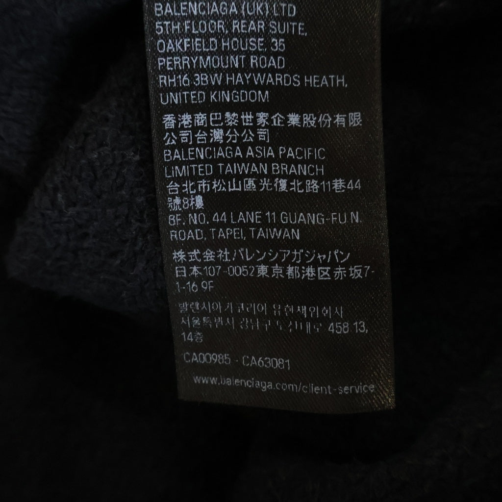 BALENCIAGA(バレンシアガ) 25AW × PUMA STENCIL TYPE HOODIE プーマ フロントロゴ プルオーバースウェットパーカー フーディ ブラック 767877 TTVA4