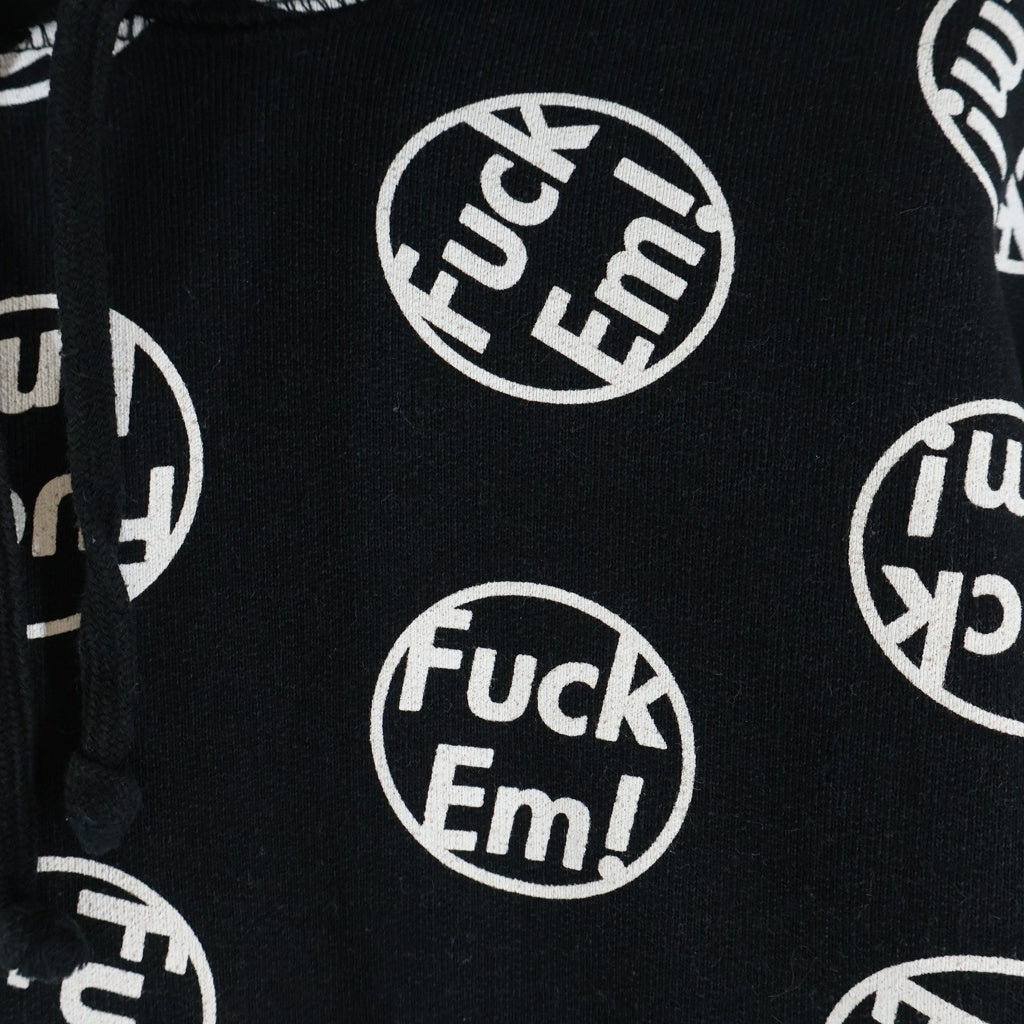 SUPREME(シュプリーム) 14AW FUCK EM! Pullover ファック 総柄 プルオーバーパーカー フーディー ブラック