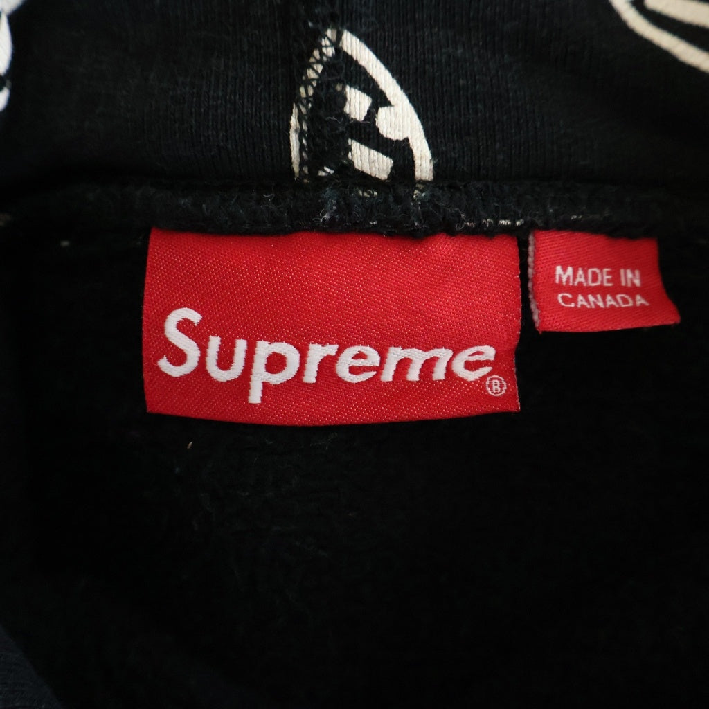 SUPREME(シュプリーム) 14AW FUCK EM! Pullover ファック 総柄 プルオーバーパーカー フーディー ブラック