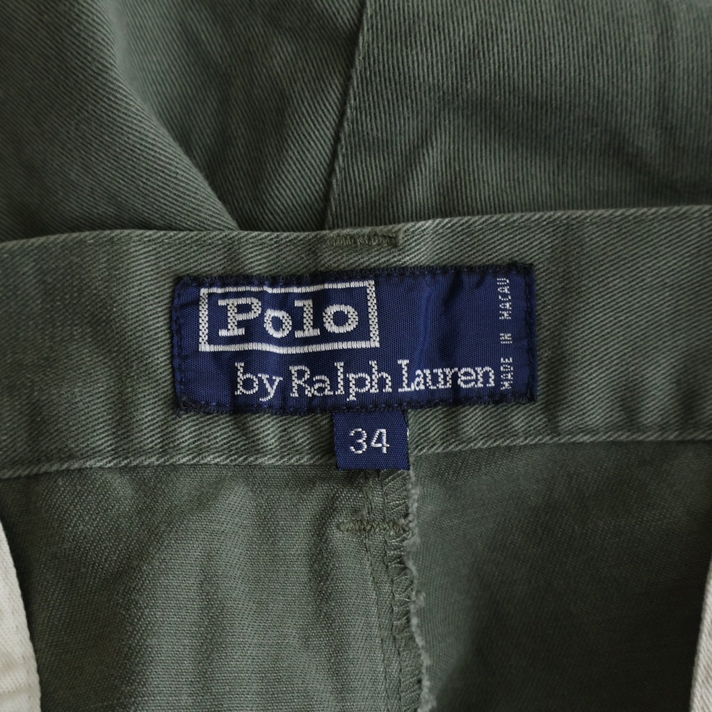 POLO RALPH LAUREN(ポロラルフローレン) 90s USA製 スクエアタグ 2タック チノパンツ カーキ