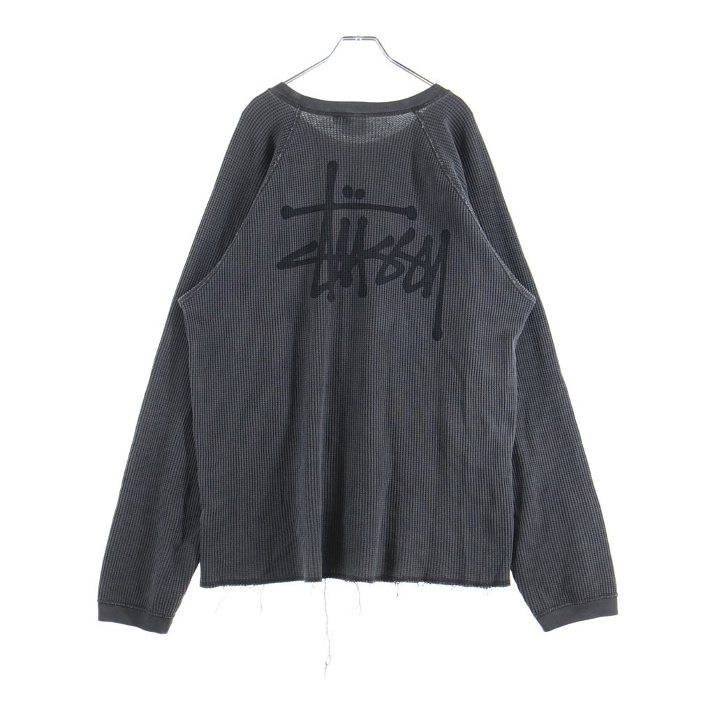 STUSSY(ステューシー) BASIC THERMAL L/S ベーシック ワッフル サーマル 長袖Tシャツ グレー