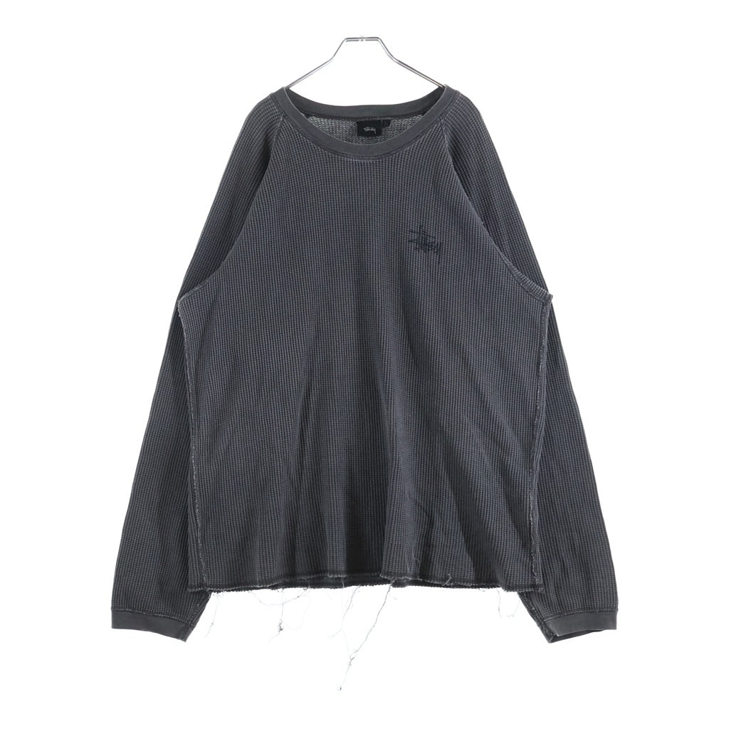 STUSSY(ステューシー) BASIC THERMAL L/S ベーシック ワッフル サーマル 長袖Tシャツ グレー