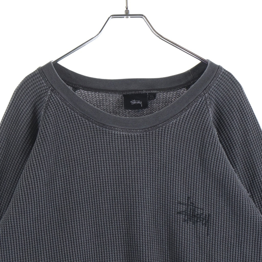 STUSSY(ステューシー) BASIC THERMAL L/S ベーシック ワッフル サーマル 長袖Tシャツ グレー