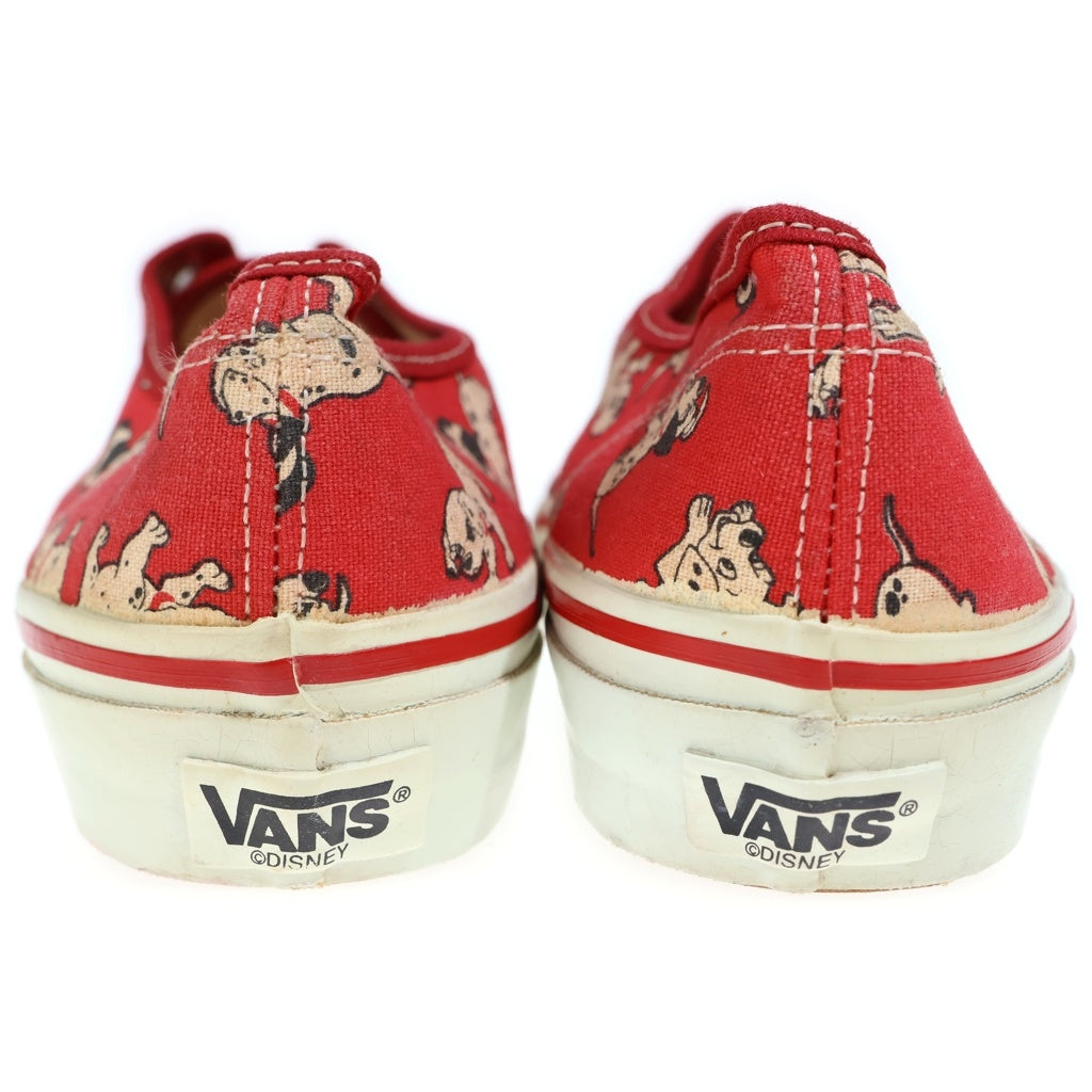 VANS(ヴァンズ) 90s × Disney WMS Authentic ディズニー 101匹わんちゃん USA製 ウィメンズ オーセンティック ローカットスニーカー レッド