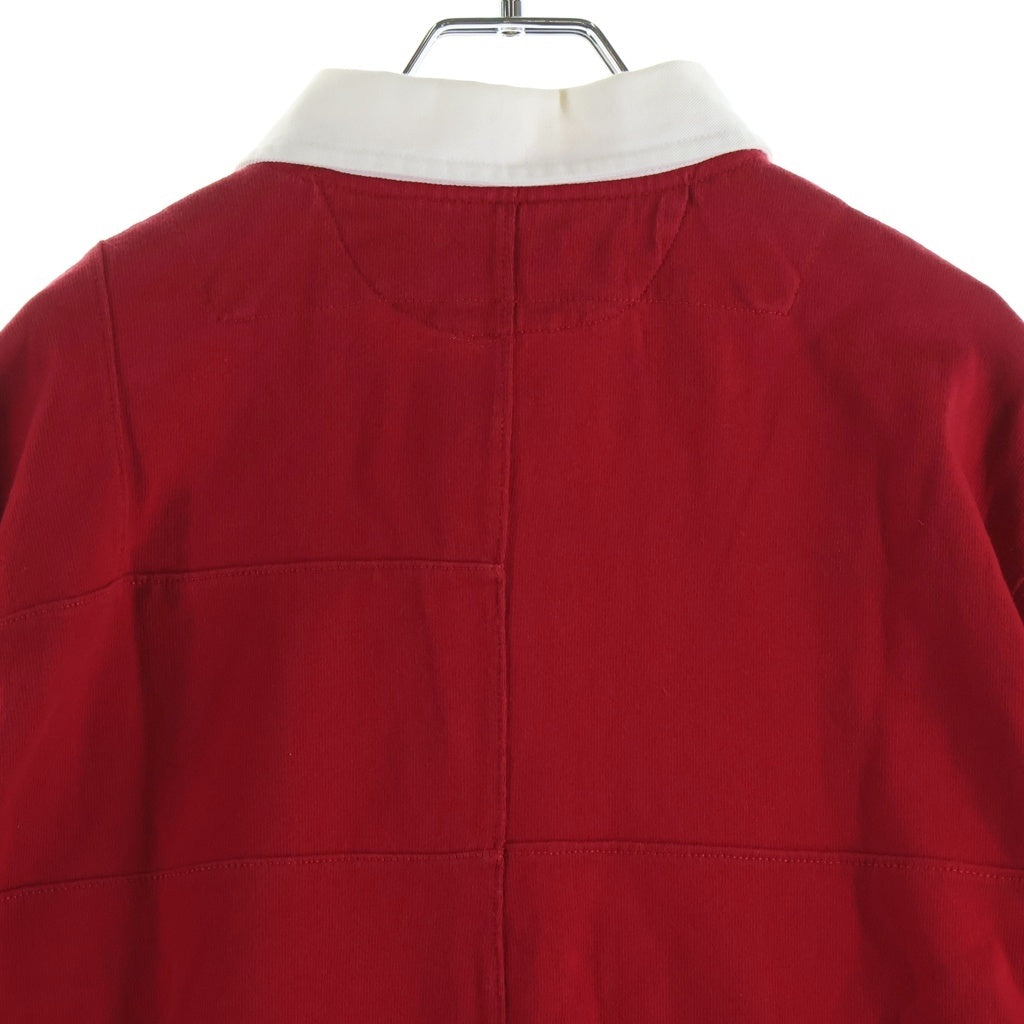 Palace Skateboards(パレススケートボーズ) 18AW × Polo Ralph Lauren pieced Rugby ポロラルフローレン パッチワーク ラガー長袖シャツ レッド
