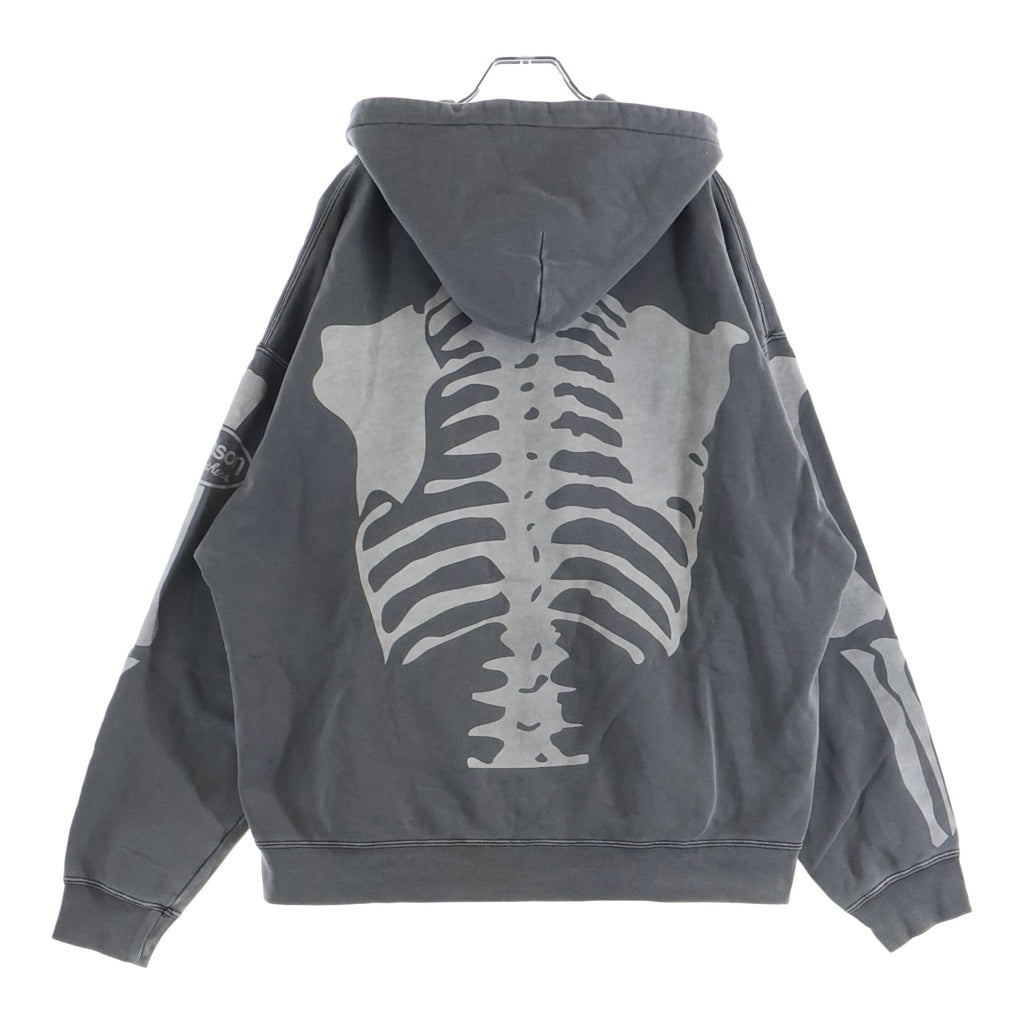 VANSON(バンソン) 50th ANNIVERSARY BONE ZIP HOODIE 50周年記念 ボーン ジップアップ プルオーバースウェットパーカー グレー