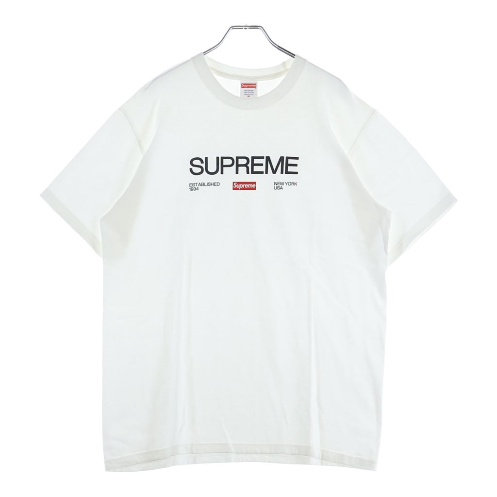 SUPREME(シュプリーム) 21AW Est 1994 Tee フロントロゴプリント クルーネック 半袖Tシャツ カットソー ホワイト