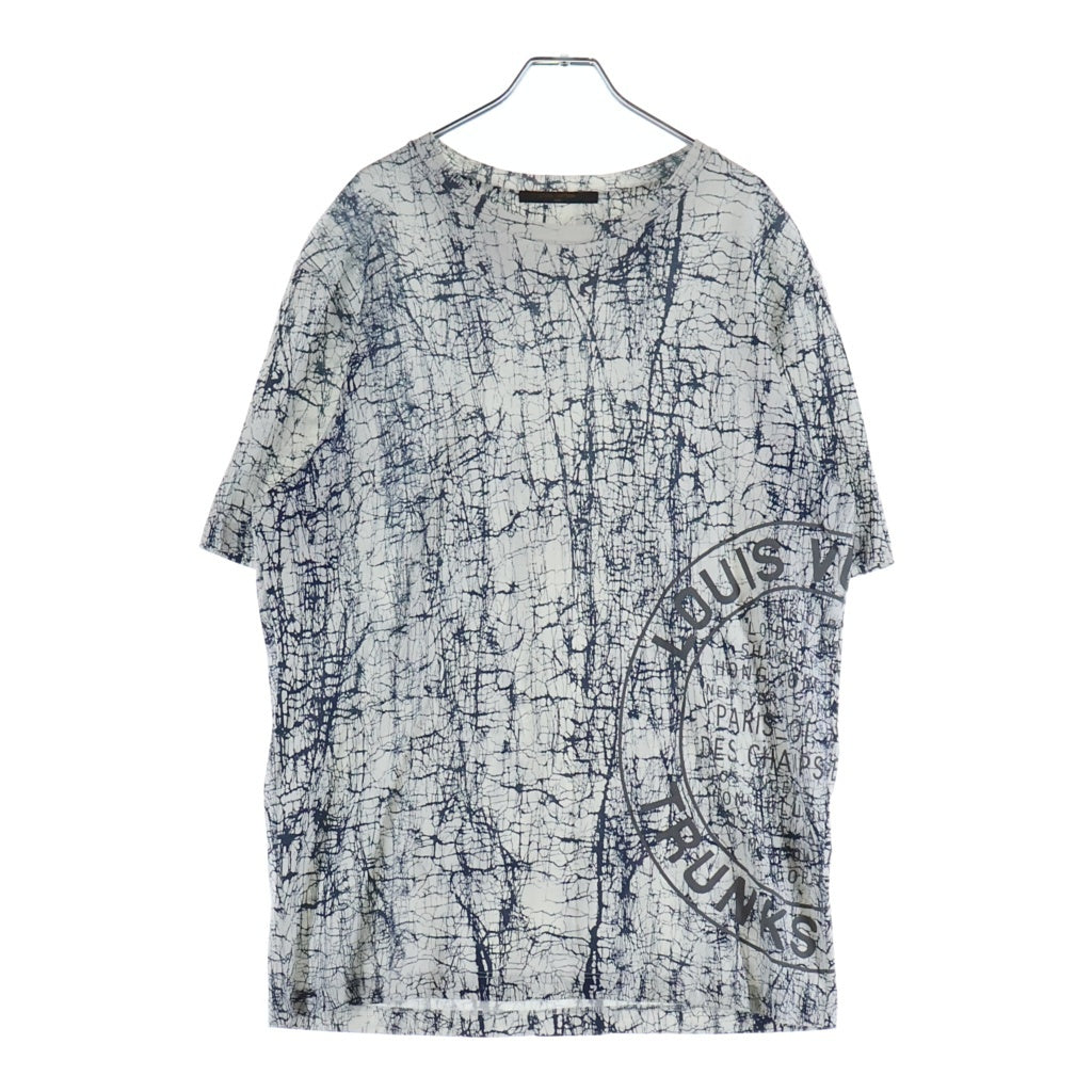 LOUIS VUITTON(ルイヴィトン) ヒビ割れ加工 総柄 半袖Tシャツ カットソー ホワイト HAY88W
