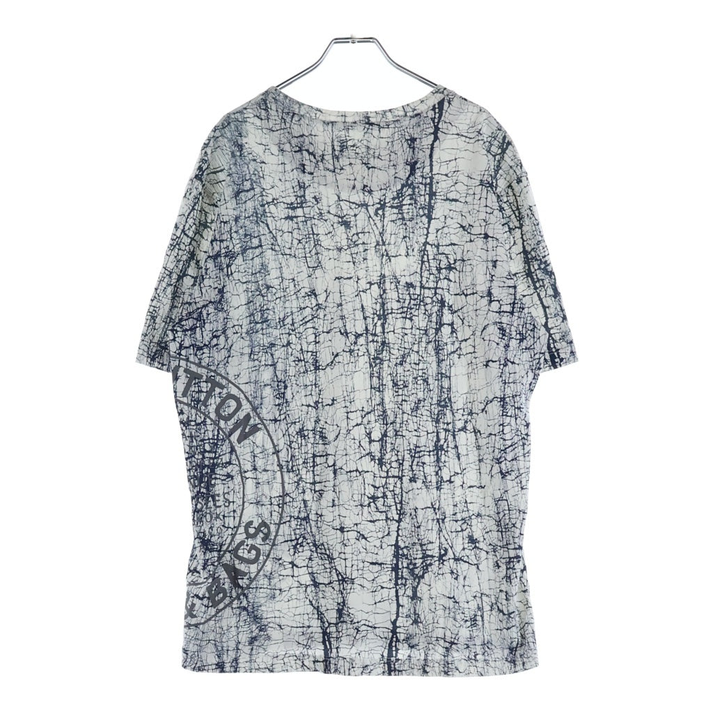 LOUIS VUITTON(ルイヴィトン) ヒビ割れ加工 総柄 半袖Tシャツ カットソー ホワイト HAY88W