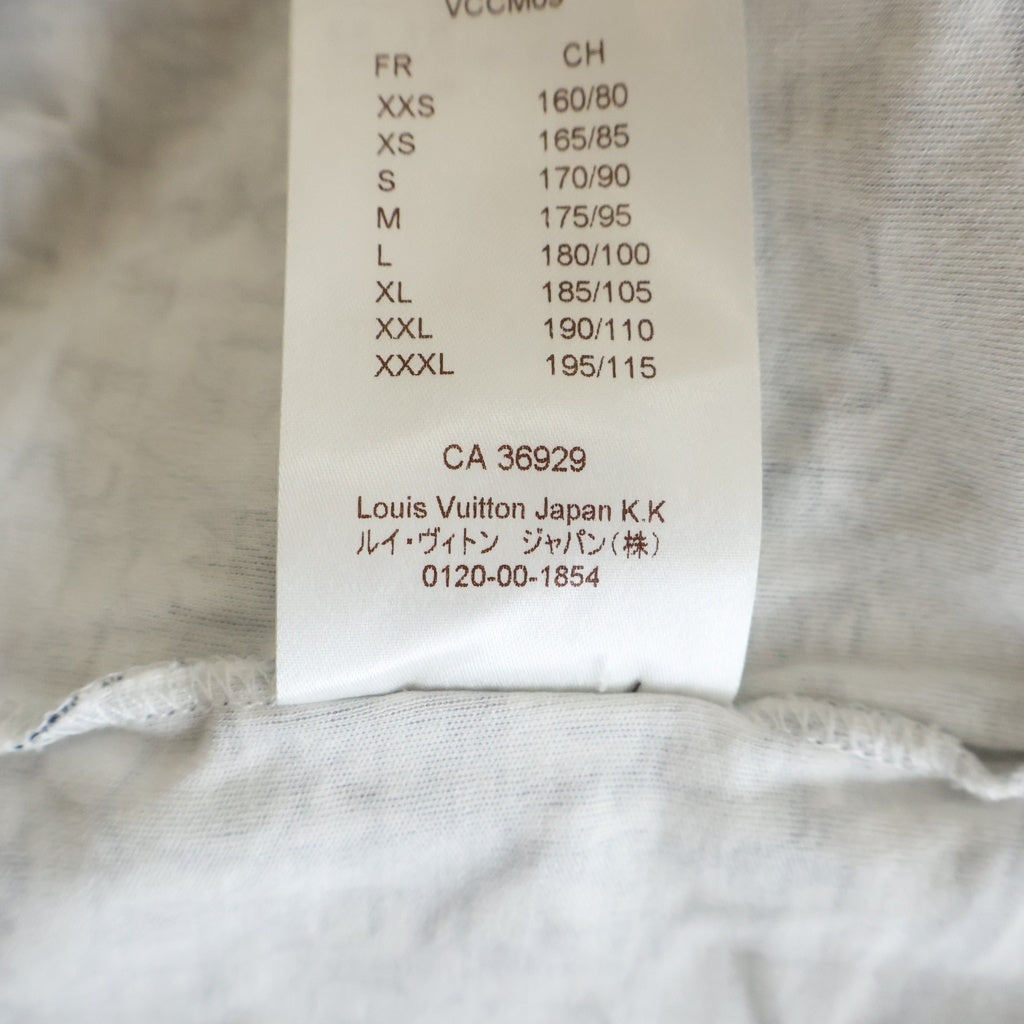 LOUIS VUITTON(ルイヴィトン) ヒビ割れ加工 総柄 半袖Tシャツ カットソー ホワイト HAY88W
