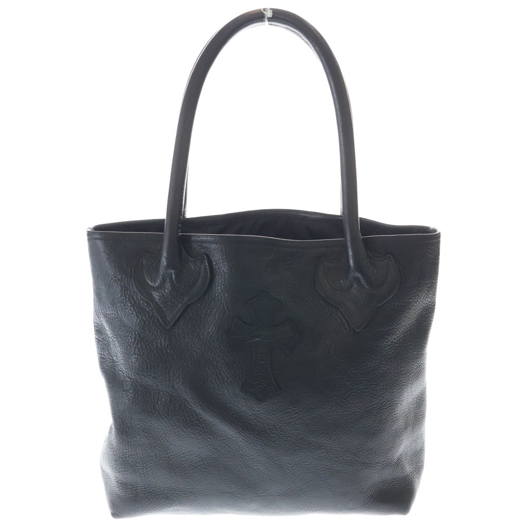 CHROME HEARTS(クロムハーツ) FS TOTE FSトート クロスパッチ付きレザートートバッグ ブラック