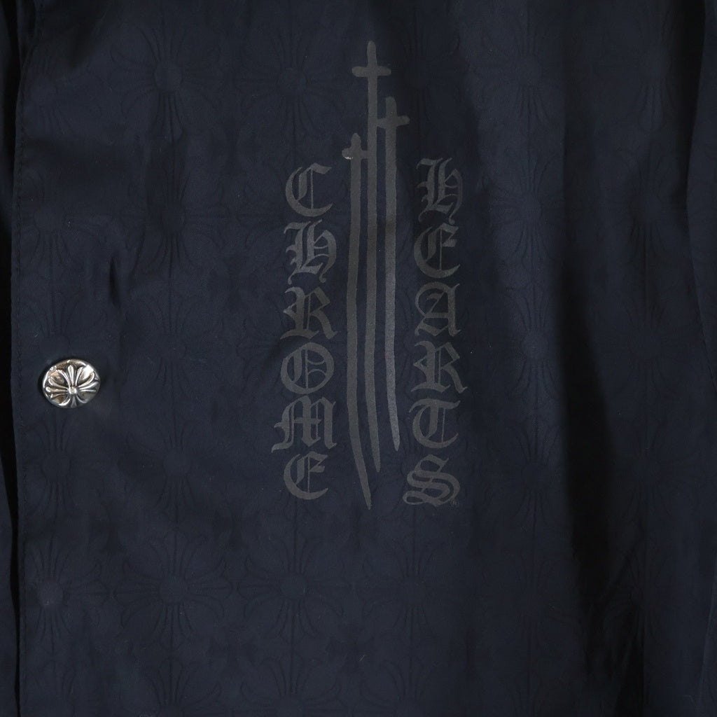CHROME HEARTS(クロムハーツ) RIGGINS FBRC ENGLISH PRINT NYLON COACH JACKET CH総柄 オールドイングリッシュプリント ナイロンコーチジャケット ブラック