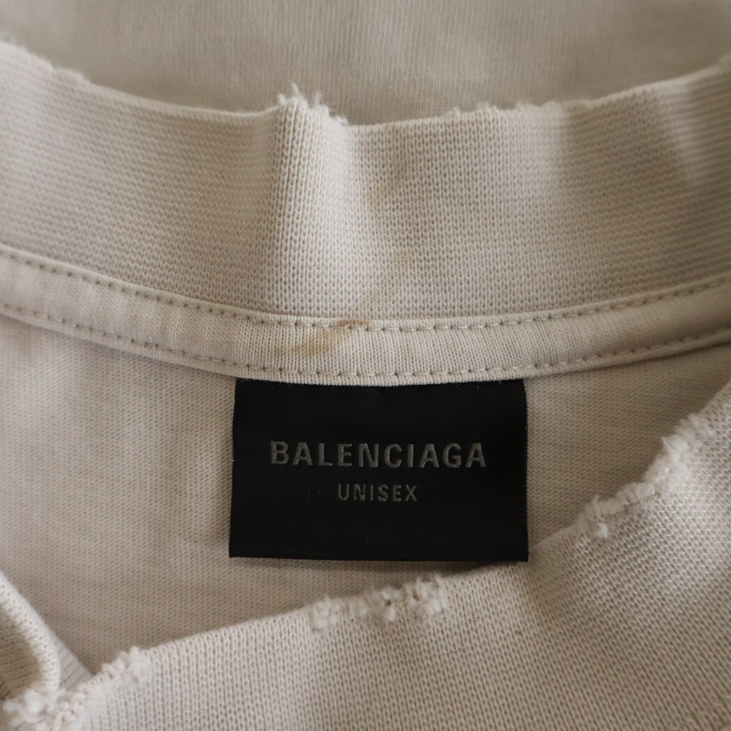 BALENCIAGA(バレンシアガ) 24SS Tape Type Medium Fit Tee 両面テープロゴプリント 半袖Tシャツ カットソー ホワイト 73984 TQVQ8