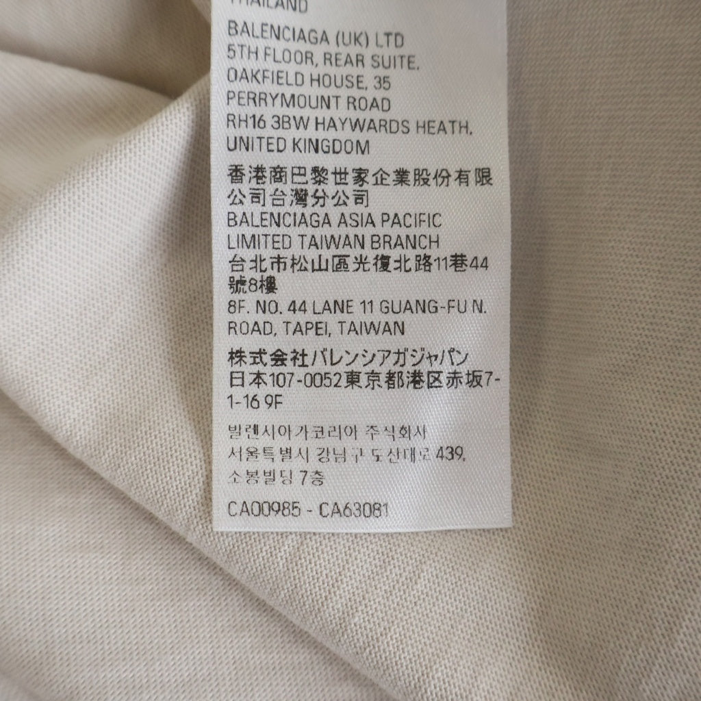 BALENCIAGA(バレンシアガ) 24SS Tape Type Medium Fit Tee 両面テープロゴプリント 半袖Tシャツ カットソー ホワイト 73984 TQVQ8