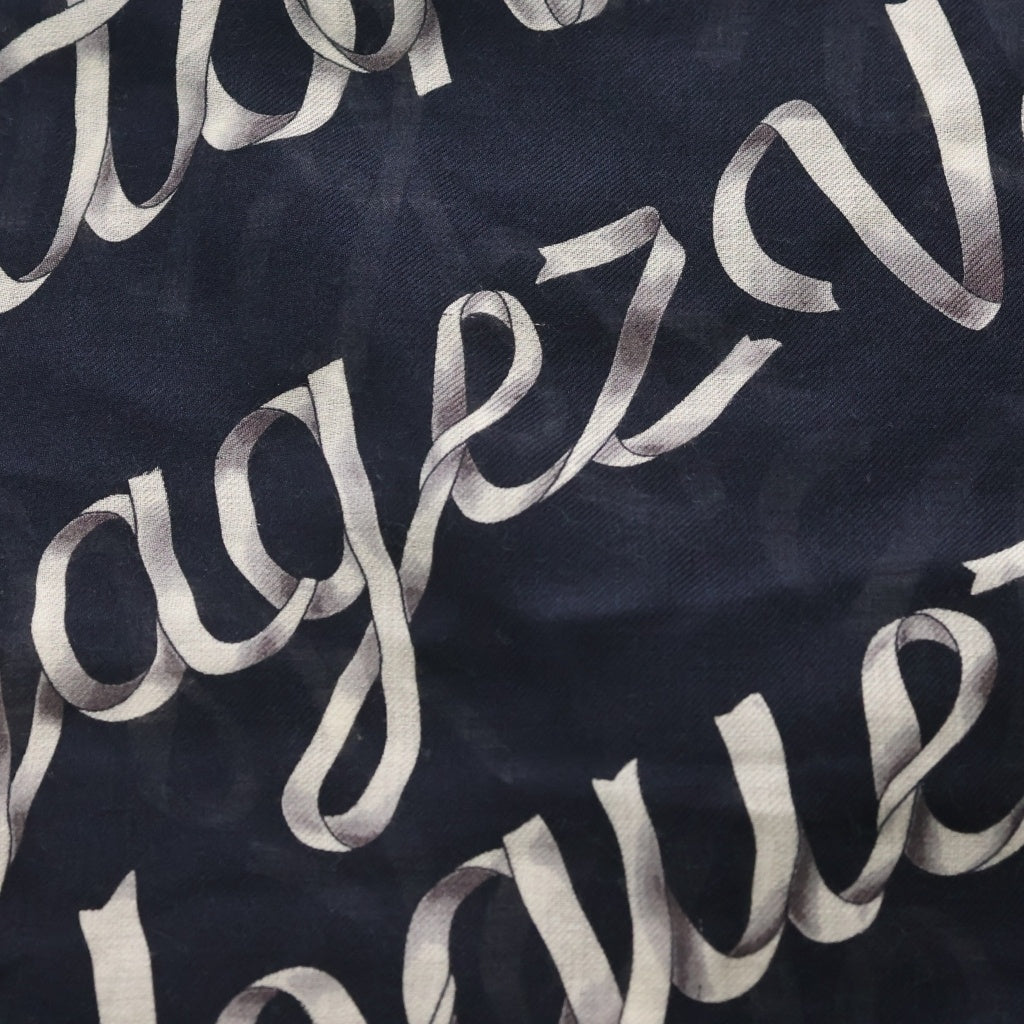 LOUIS VUITTON(ルイヴィトン) Voguez Volez Voyagez エトールリボン総柄ストール ネイビー レディース