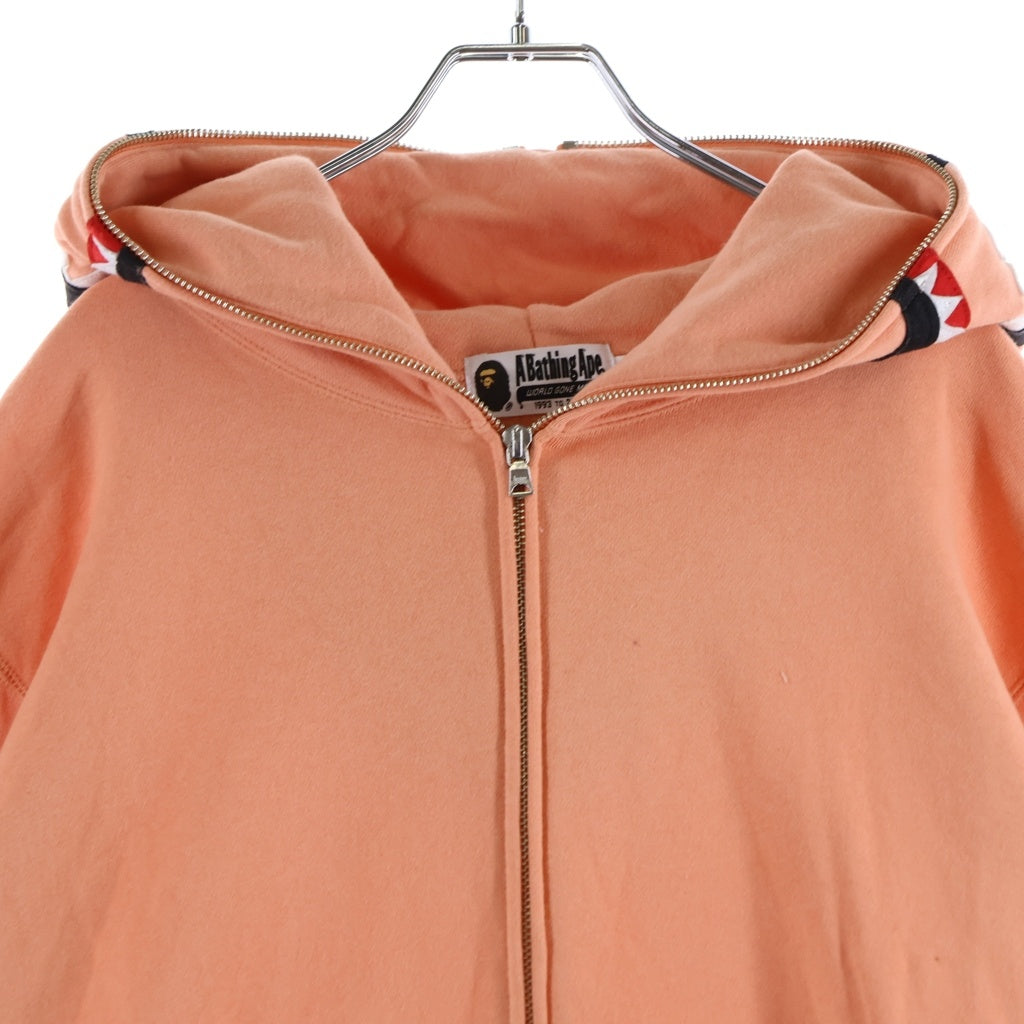 A BATHING APE(アベイシングエイプ) PONR 2nd Shark Full Zip Hoodie シャーク フルジップ プルオーバースウェットパーカー フーディ ピンク 001ZPH301015X