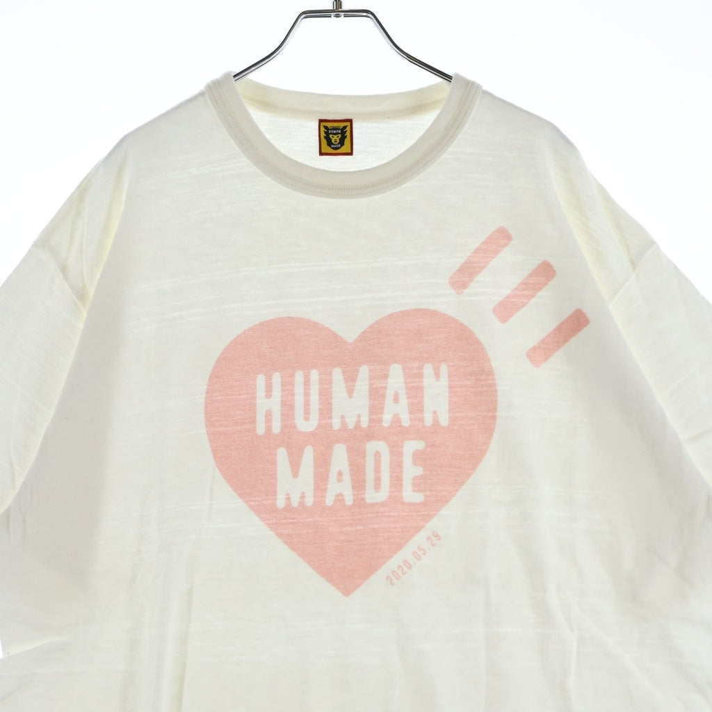 HUMAN MADE(ヒューマンメイド) DAILY S/S TEE フロントハートロゴ クルーネック 半袖Tシャツ カットソー ホワイト/ピンク