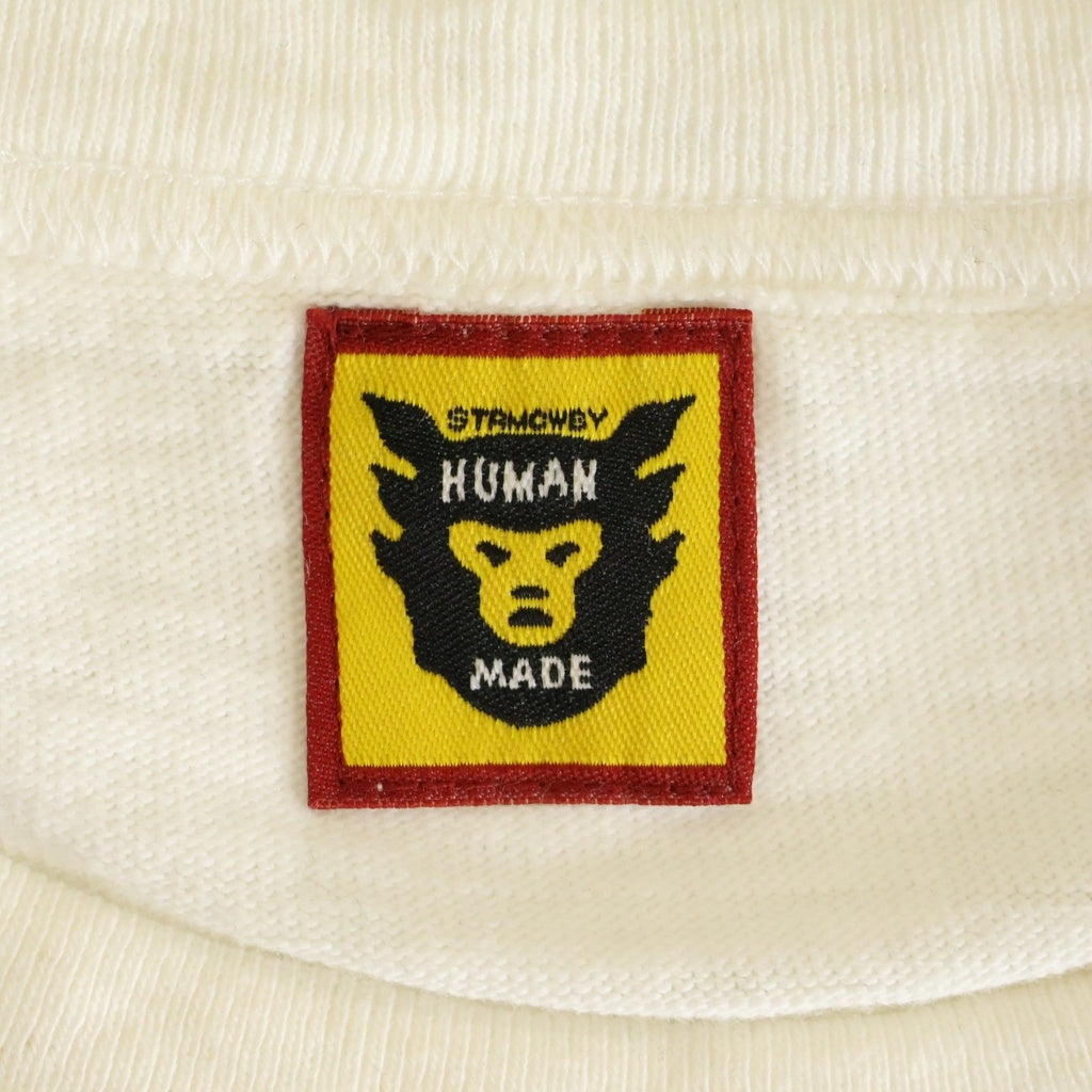 HUMAN MADE(ヒューマンメイド) DAILY S/S TEE フロントハートロゴ クルーネック 半袖Tシャツ カットソー ホワイト/ピンク