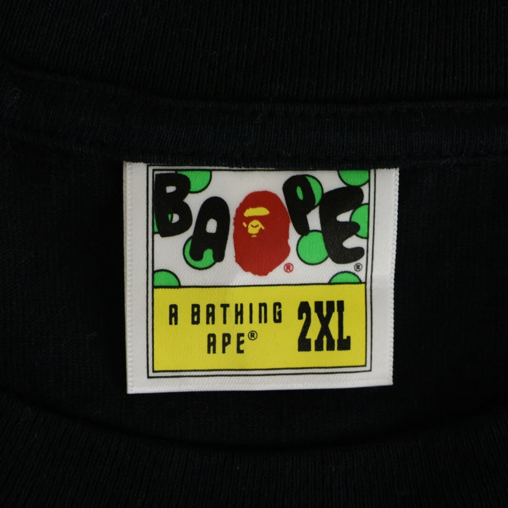 A BATHING APE(アベイシングエイプ) ×カクタスジャック ×ドントリヴァー フロントロゴプリント クルーネック 半袖Tシャツ カットソー ブラック 001TEH731928C