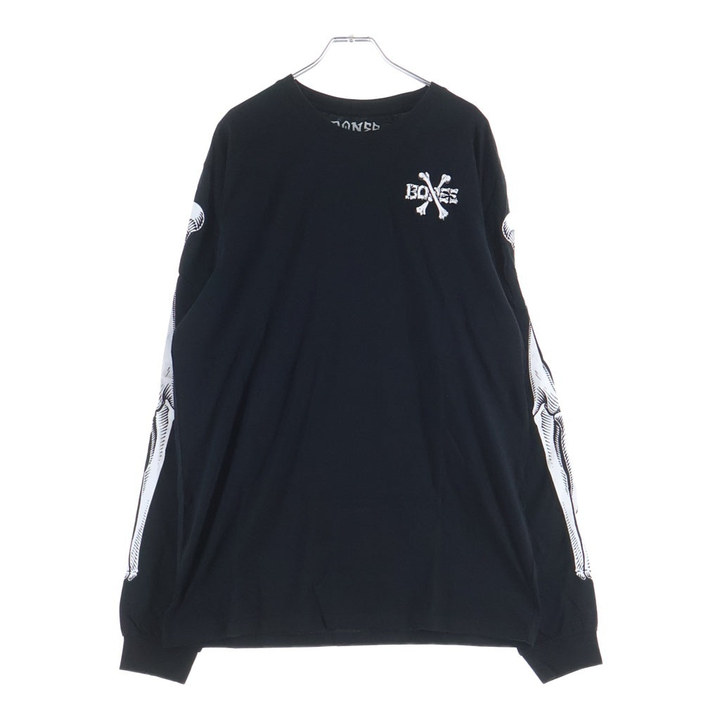 POWELL PERALTA(パウエルペラルタ) Powell Bones L/S Tee パウエル クロスボーン プリント クルーネック 長袖Tシャツ カットソー ブラック BSXBLTSBKLG