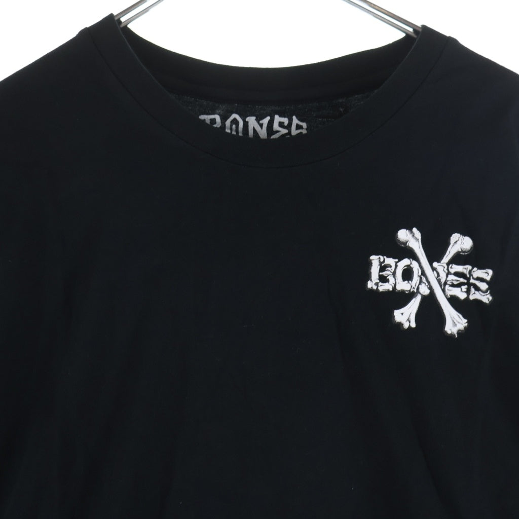 POWELL PERALTA(パウエルペラルタ) Powell Bones L/S Tee パウエル クロスボーン プリント クルーネック 長袖Tシャツ カットソー ブラック BSXBLTSBKLG