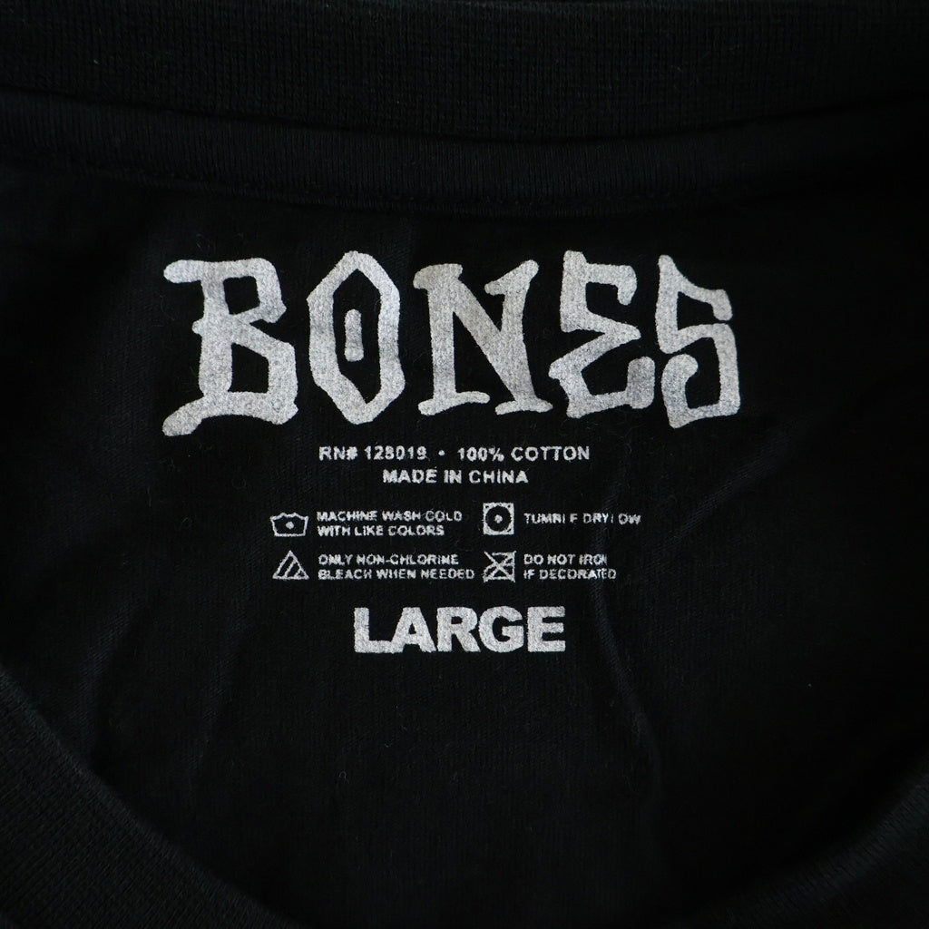 POWELL PERALTA(パウエルペラルタ) Powell Bones L/S Tee パウエル クロスボーン プリント クルーネック 長袖Tシャツ カットソー ブラック BSXBLTSBKLG