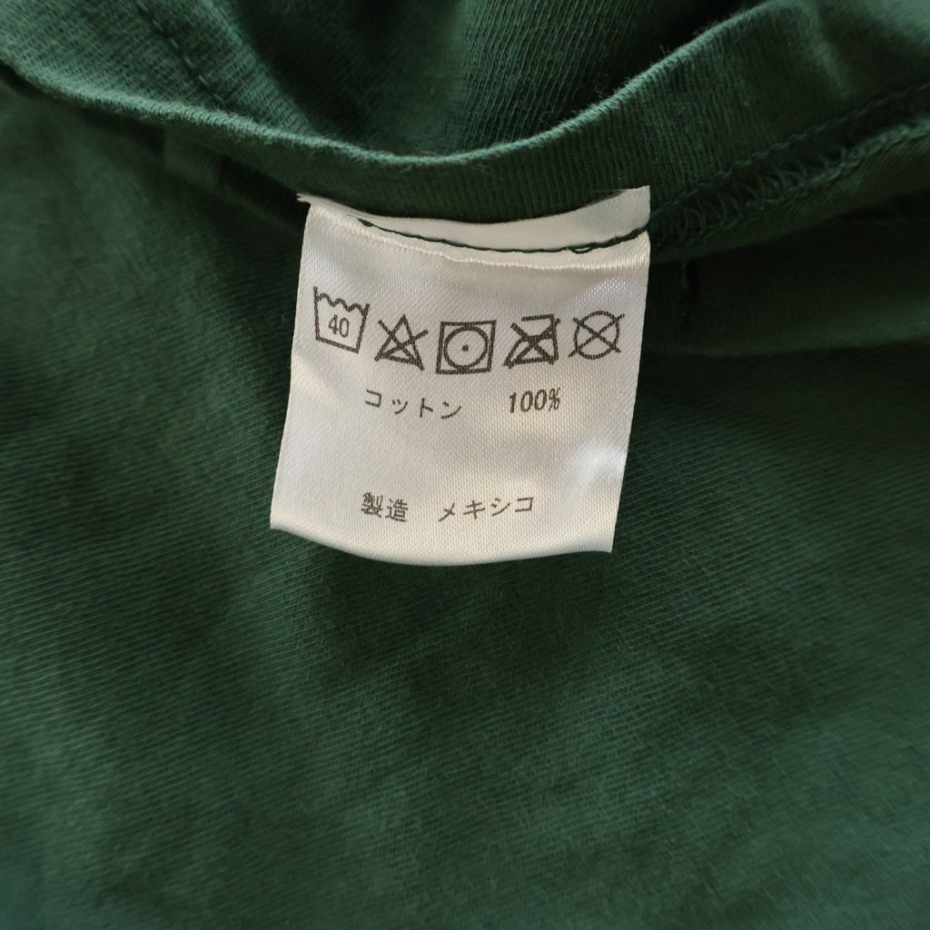 NO BRAND(ノーブランド) 【Porous Walker ポーラスウォーカー】Pizza Leaf L/S Tee ピザ リーフ プリント クルーネック 半袖Tシャツ カットソー グリーン