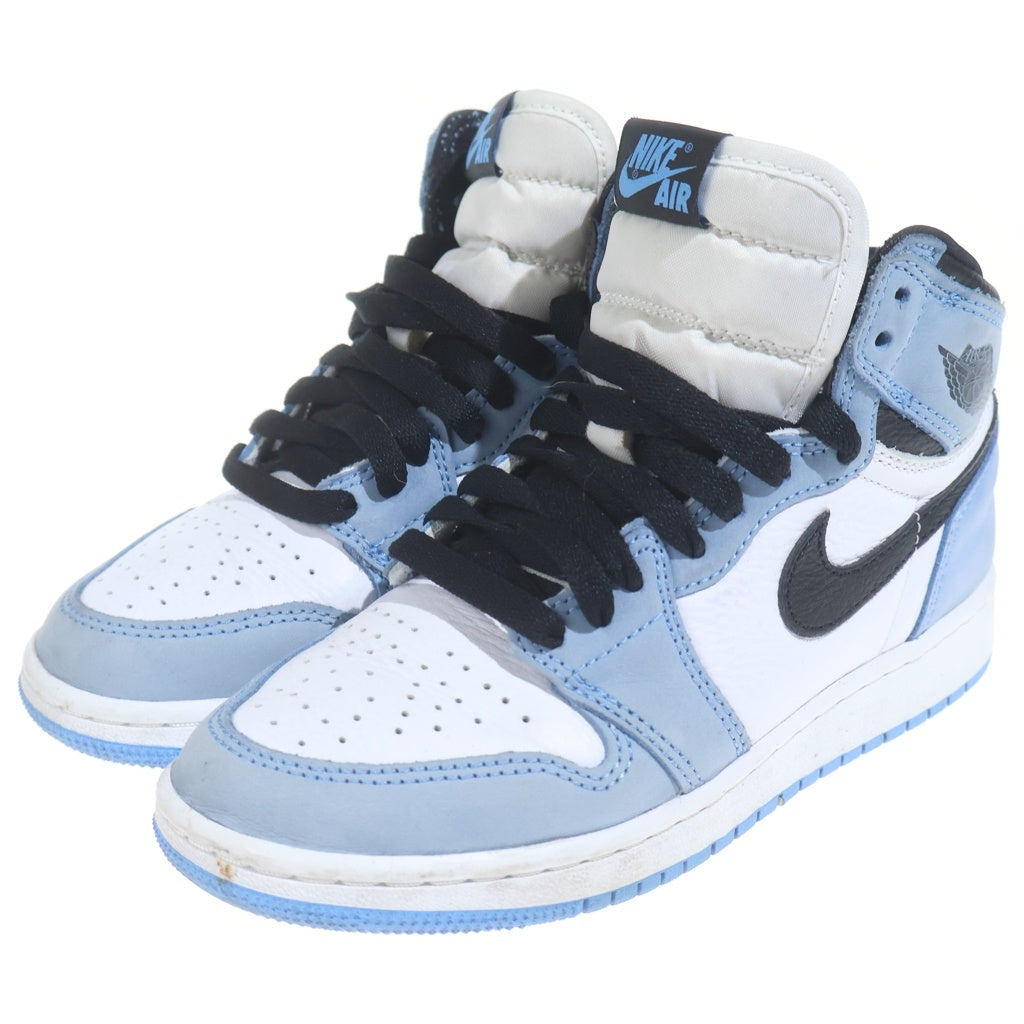NIKE(ナイキ) GS AIR JORDAN 1 HIGH UNIVERSITY BLUE エアジョーダン 1 ユニバーシティ ハイカットスニーカー レディース ホワイト/ブルー US3.5Y/22.5cm 575441-134
