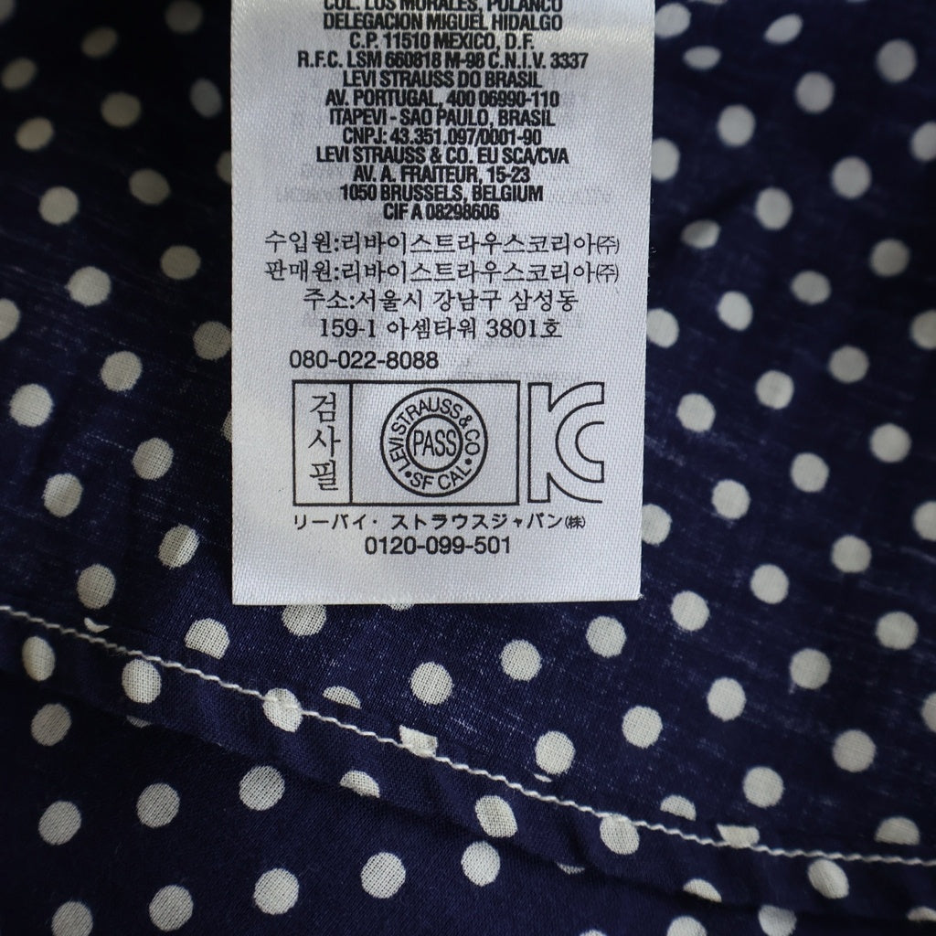 SUPREME(シュプリーム) 12AW × Levi's Western Shirt リーバイス ポルカドット柄 ウエスタン長袖シャツ ネイビー