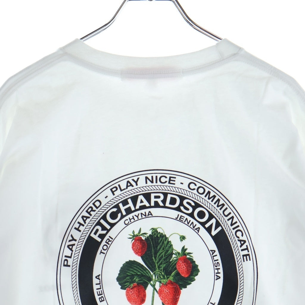 Richardson(リチャードソン) 18SS STRAWBERRY TEAMSTER LONGSLEEVE TEE ストロベリー チームスター プリント クルーネック 長袖Tシャツ カットソー ホワイト