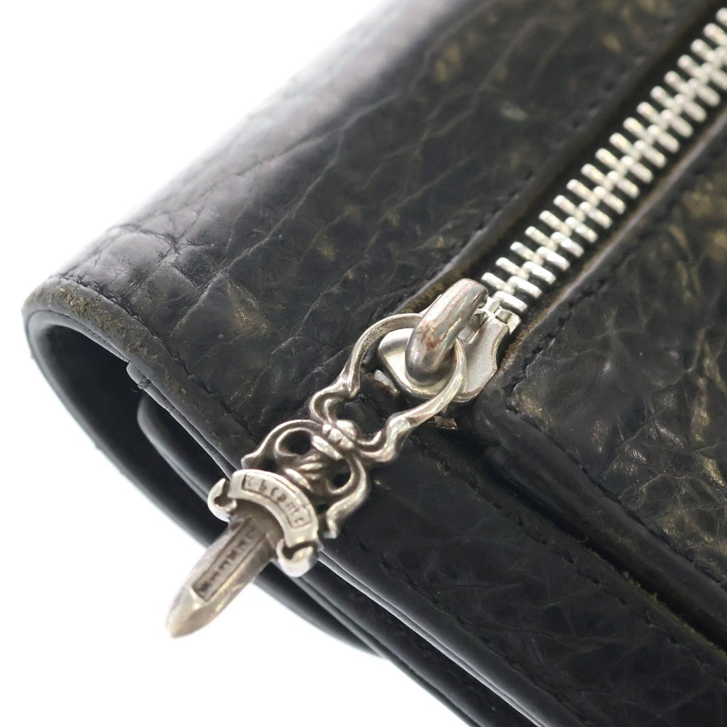 CHROME HEARTS(クロムハーツ) WAVE MINI ウェーブミニ レザーウォレット 財布 ブラックBCA373