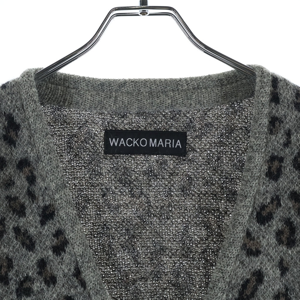 WACKO MARIA(ワコマリア) Leopard Jacquard Mohair Cardigan レオパード ジャガード モヘアニット カーディガン グレー