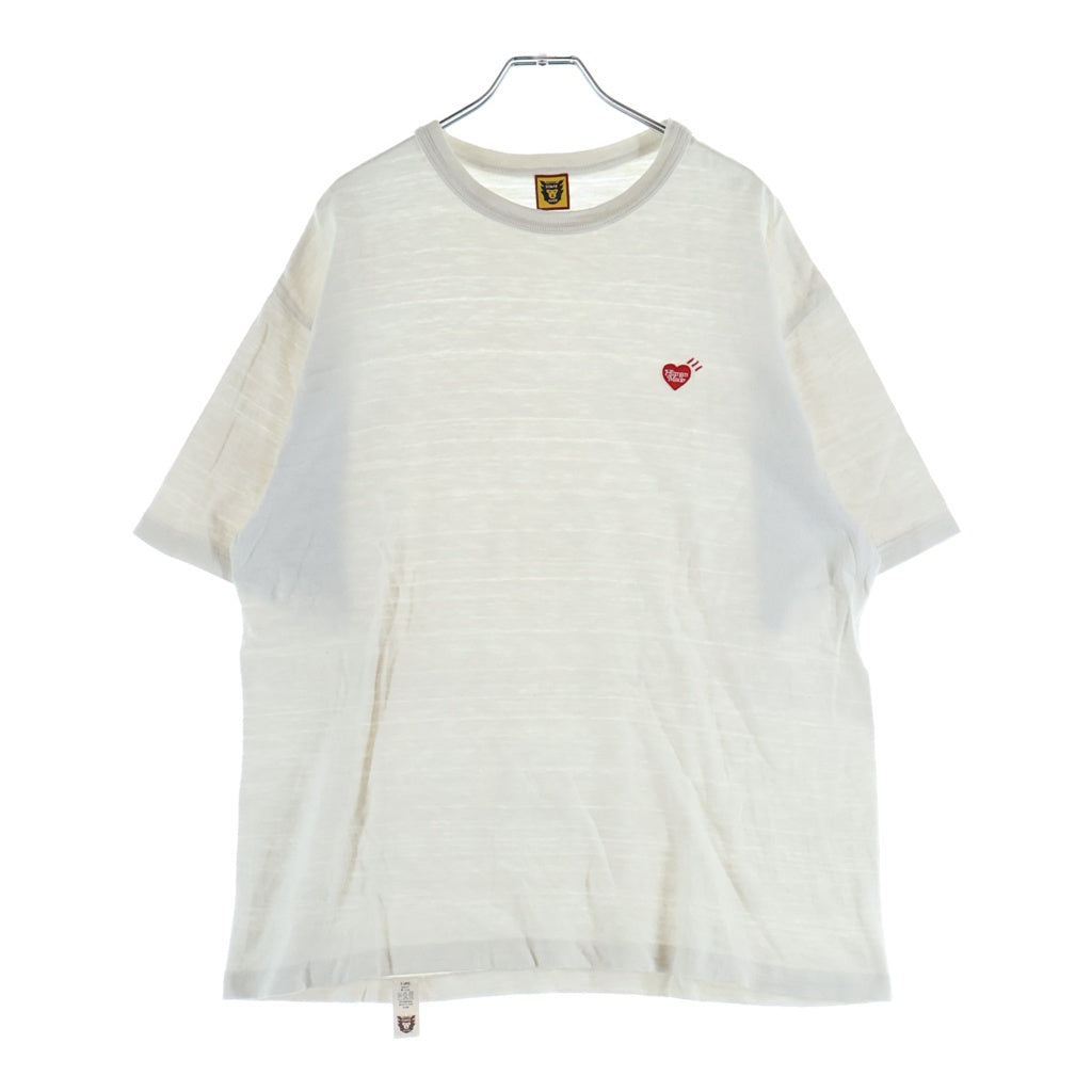 HUMAN MADE(ヒューマンメイド) Heart Badge T Shirts ハートバッチ ロゴ刺繍 クルーネック 半袖Tシャツカットソー ホワイト