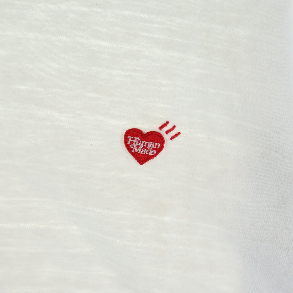 HUMAN MADE(ヒューマンメイド) Heart Badge T Shirts ハートバッチ ロゴ刺繍 クルーネック 半袖Tシャツカットソー ホワイト