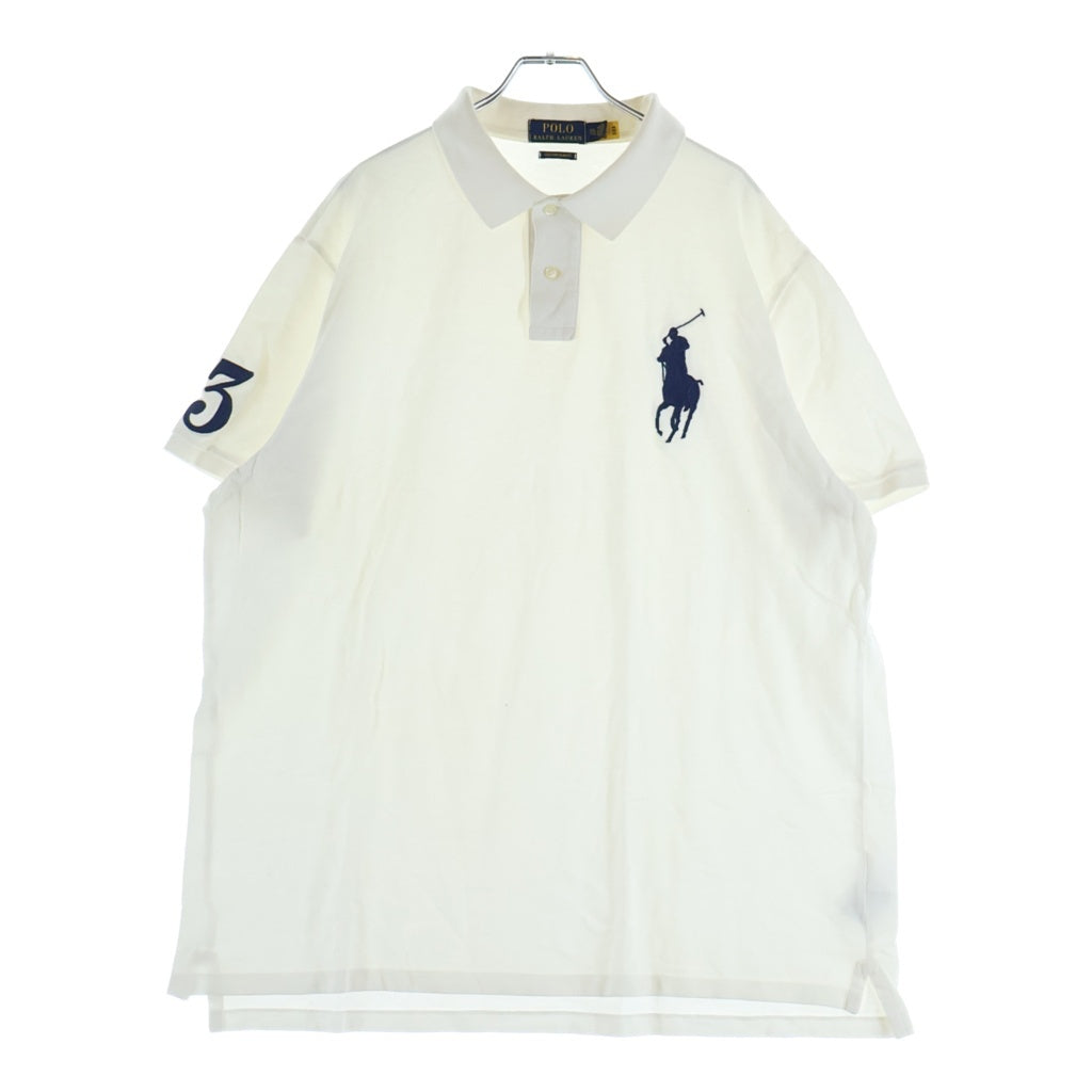 POLO RALPH LAUREN(ポロラルフローレン) BIG PONY フロントビッグポニー刺繍 半袖ポロシャツ ホワイト