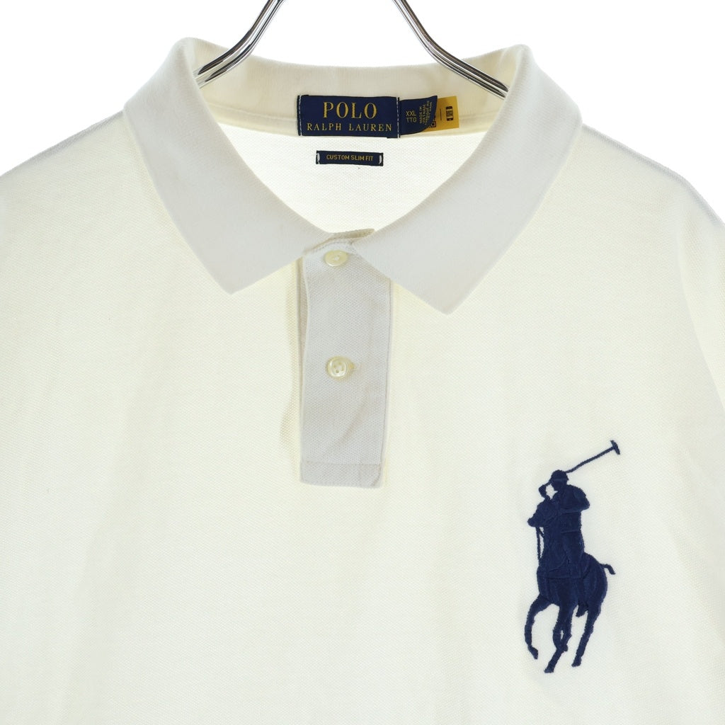 POLO RALPH LAUREN(ポロラルフローレン) BIG PONY フロントビッグポニー刺繍 半袖ポロシャツ ホワイト