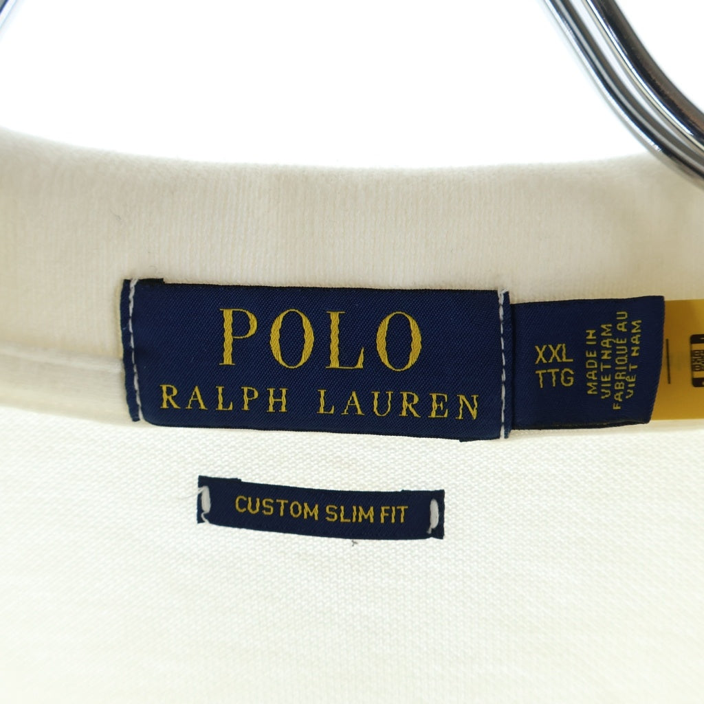 POLO RALPH LAUREN(ポロラルフローレン) BIG PONY フロントビッグポニー刺繍 半袖ポロシャツ ホワイト