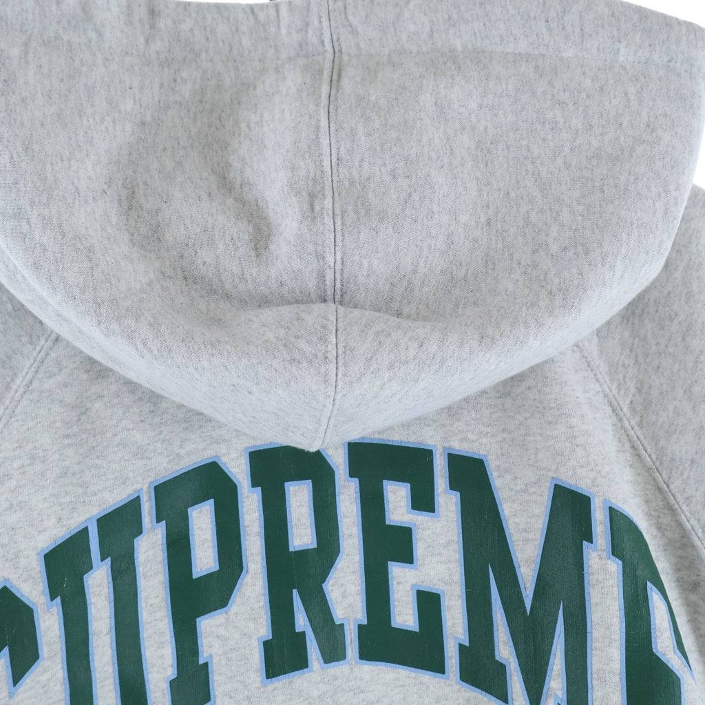 SUPREME(シュプリーム) 26SS Cracked Raglan Zip Up Hooded Sweatshirt クラックド ラグラン フロントロゴ プリント プルオーバーパーカー フーディ グレー