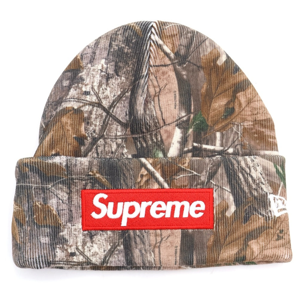 SUPREME(シュプリーム) 23AW ×New Era Box Logo Beanie ニューエラ リアルツリーカモ ボックスロゴ ビーニー ニット 帽子 カーキ