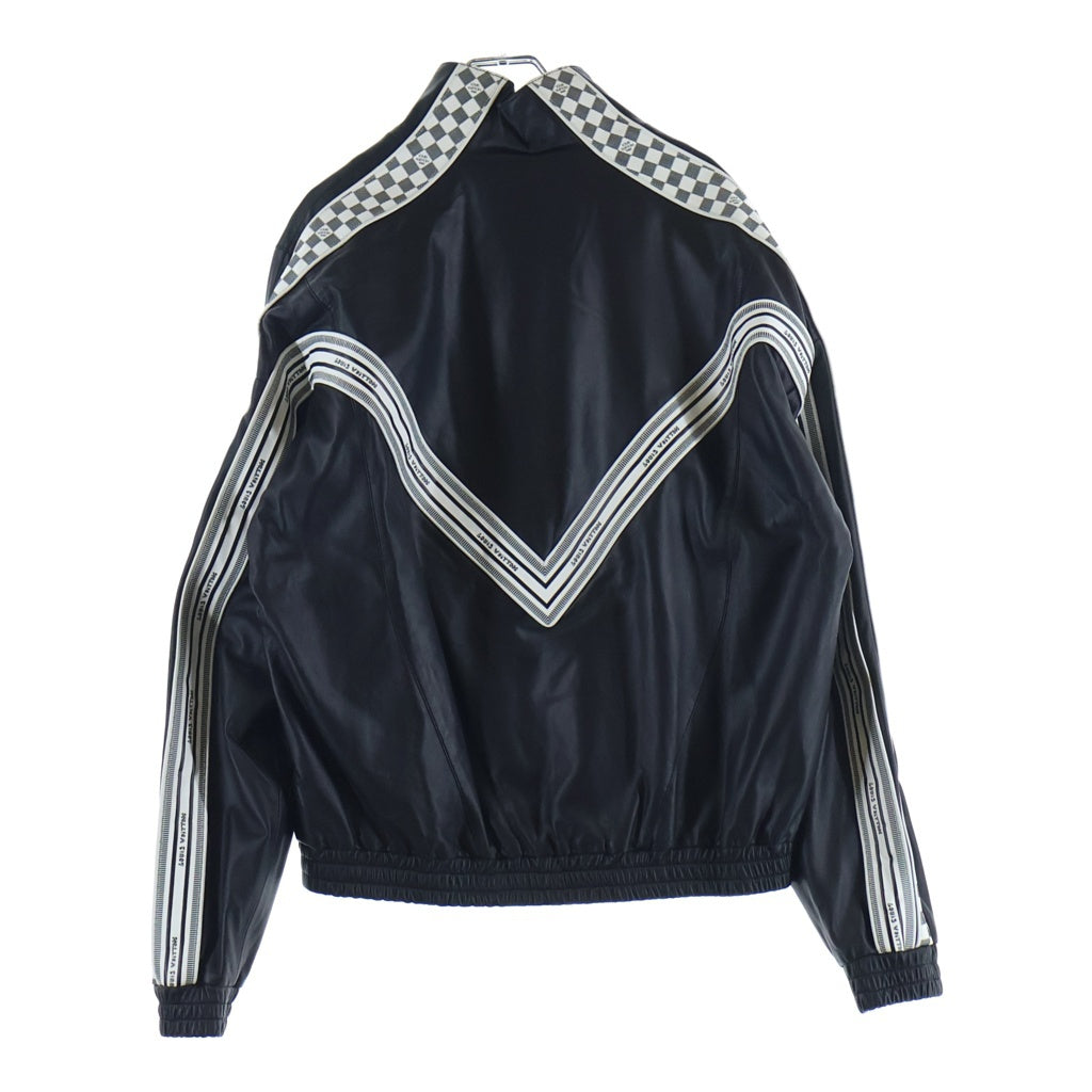 LOUIS VUITTON(ルイヴィトン) 22SS LVライン ダミエ ラムレザー シングルライダース トラックジャケット ブラック RM221 I85 HML61E