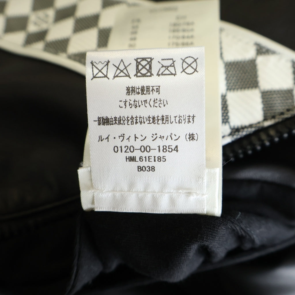 LOUIS VUITTON(ルイヴィトン) 22SS LVライン ダミエ ラムレザー シングルライダース トラックジャケット ブラック RM221 I85 HML61E