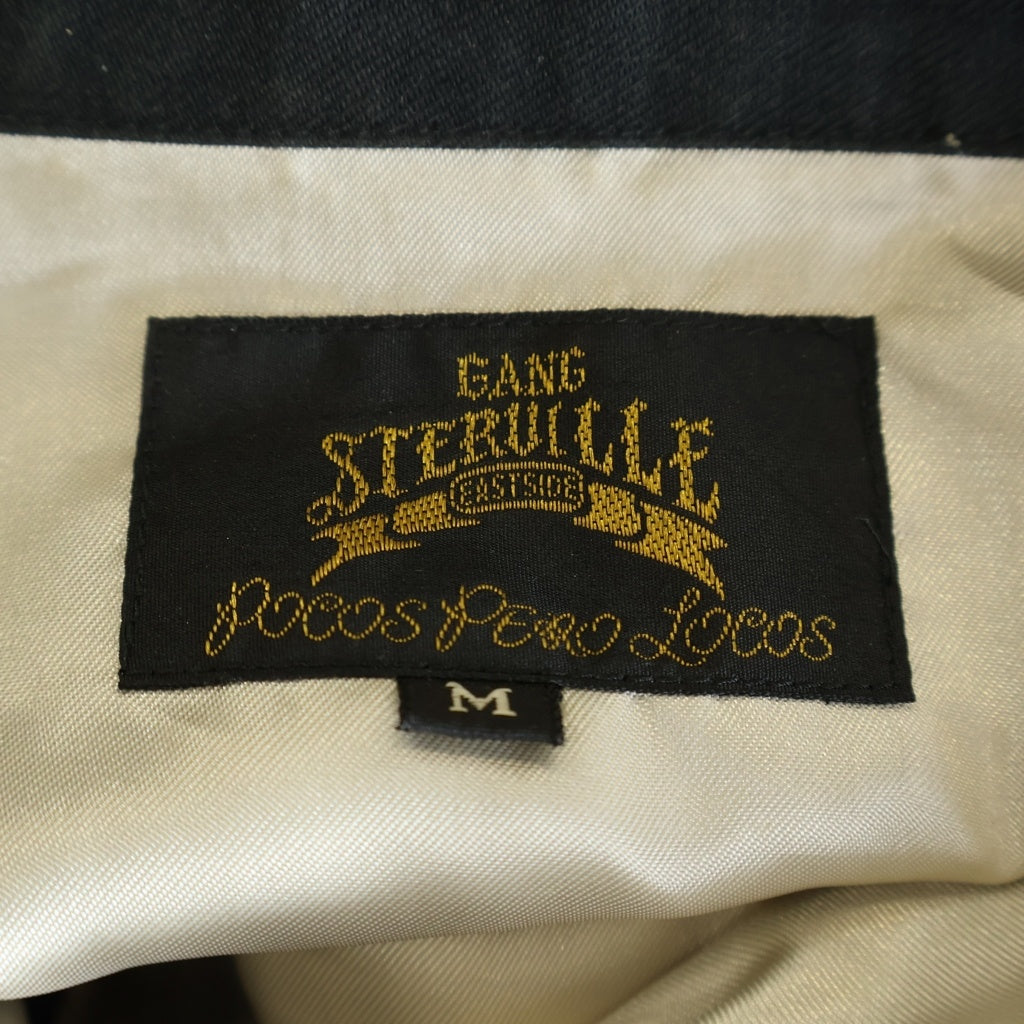 GANGSTERVILLE(ギャングスタービル) スカル刺繍 スーベニアジャケット ベドジャン ブラック
