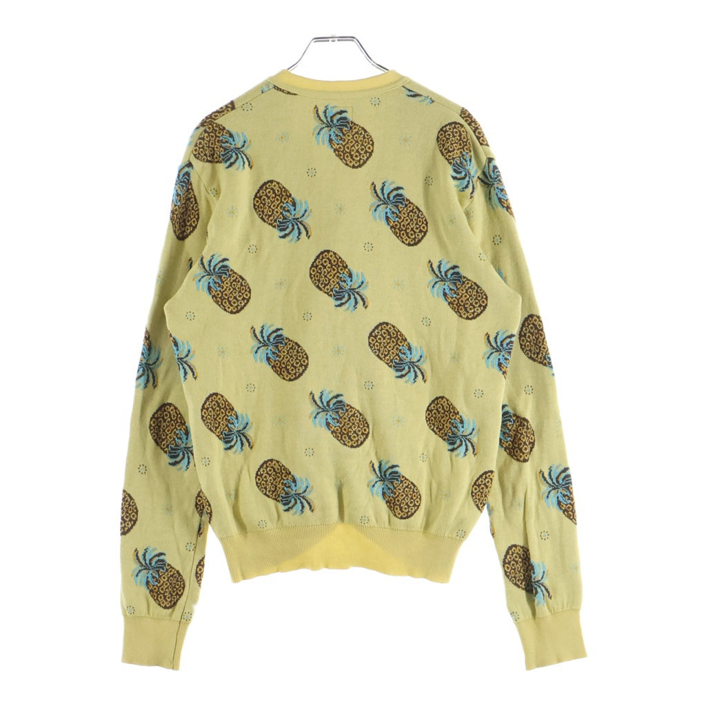 BELAFONTE(ベラフォンテ) KNIT CARDIGAN パイナップル柄 コットンニット カーディガン イエロー