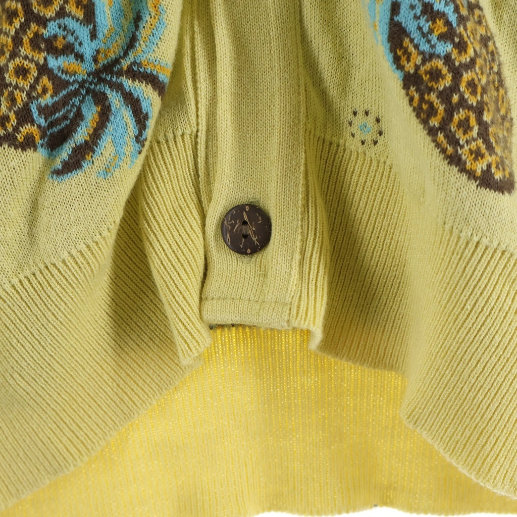 BELAFONTE(ベラフォンテ) KNIT CARDIGAN パイナップル柄 コットンニット カーディガン イエロー