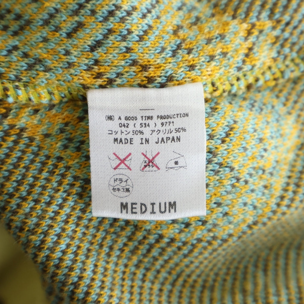 BELAFONTE(ベラフォンテ) KNIT CARDIGAN パイナップル柄 コットンニット カーディガン イエロー