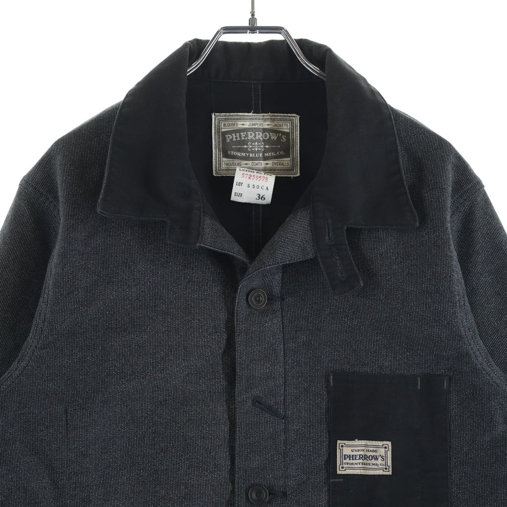 PHERROW'S(フェローズ) Coveralls Jacket カバーオール ジャケット ブラック