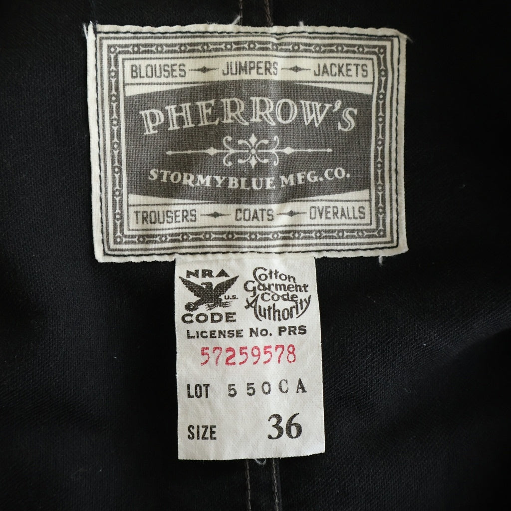 PHERROW'S(フェローズ) Coveralls Jacket カバーオール ジャケット ブラック