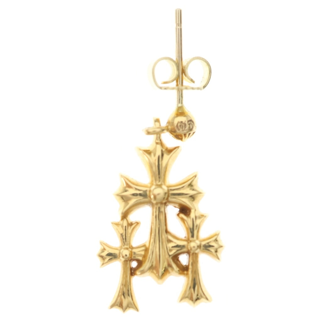 CHROME HEARTS(クロムハーツ) 22K 3 CH CROSS DROP トリプルCHクロス ピアス ゴールド